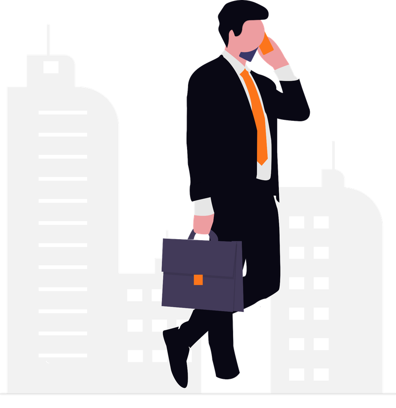 Illustration of a businessman on the phone